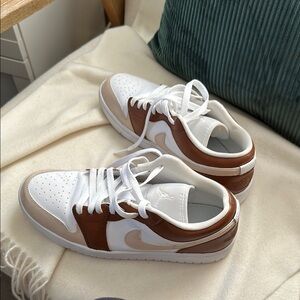 Nike air jordan dunk custom cream brown shoes men’s 7.5 women’s 9 one of a kind